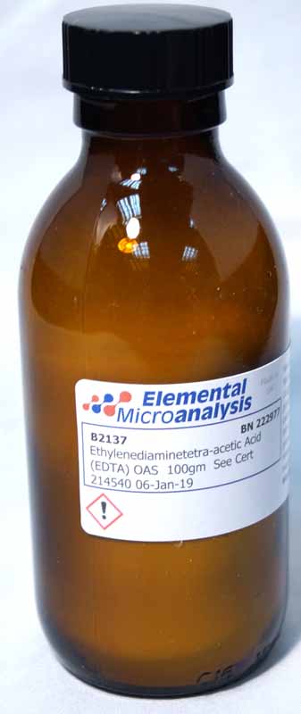 Ethylenediaminetetra-acetic Acid (EDTA) OAS  100gm  See Cert 443052 Expiry02-Apr-29