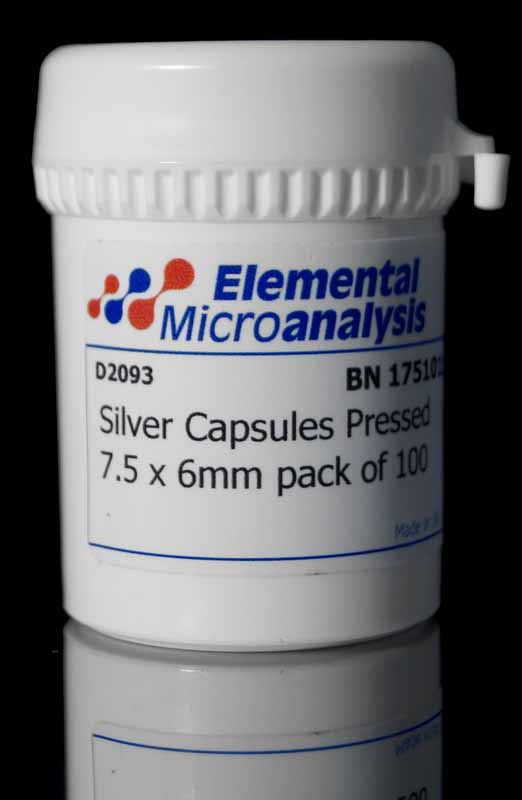 Silver Capsules Pressed 7.5 x 6mm pack of 100