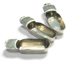Nickel Weighing Boats With Handling Tab 9 x 4 x 2.5mm + Tab pack of 100