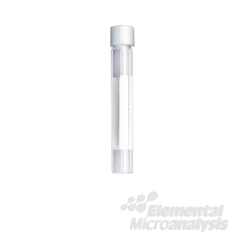 Labco Exetainer® 12ml Soda Glass Vial Flat bottom 101x15.5mm Non-Evacuated labelled Seal + White Cap. Pack of 1000