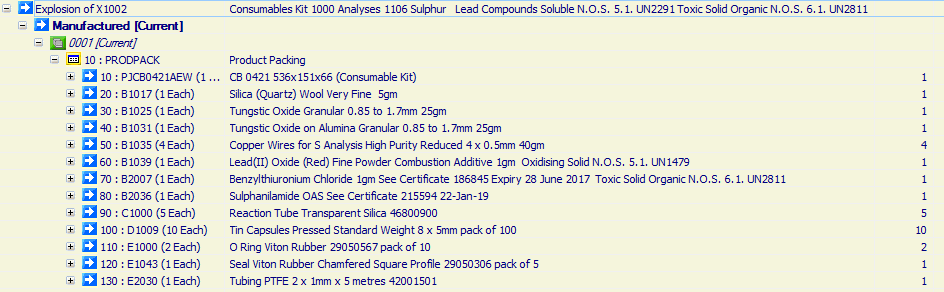 Consumables Kit 1000 Analyses 1106 Sulfur 

Lead Compounds Soluble N.O.S.
6.1. UN2291
Toxic Solid Organic N.O.S.
6.1. UN2811