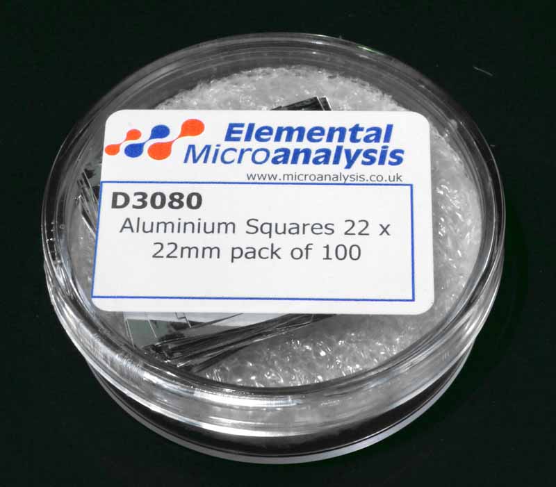 Tin Foil Squares Standard Weight 22 x 22mm pack of 100 - Elemental  Microanalysis