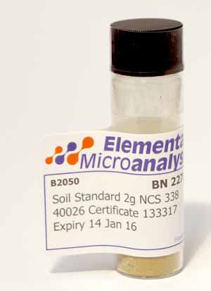 Soil Standard 2g NCS 338 40026 Certificate 341506  Expiry 03-Oct-26