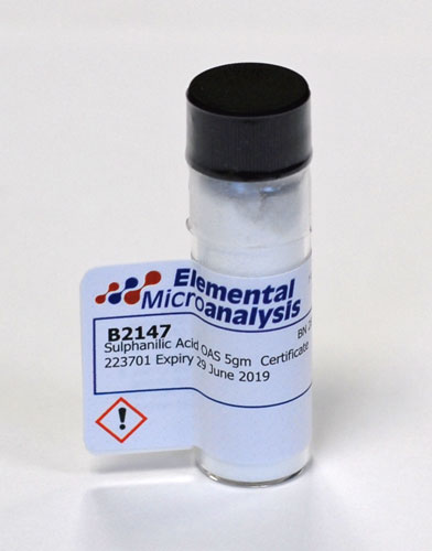 Sulphanilic Acid OAS 5gm  Certificate 399386 Expiry 07-Jun-27