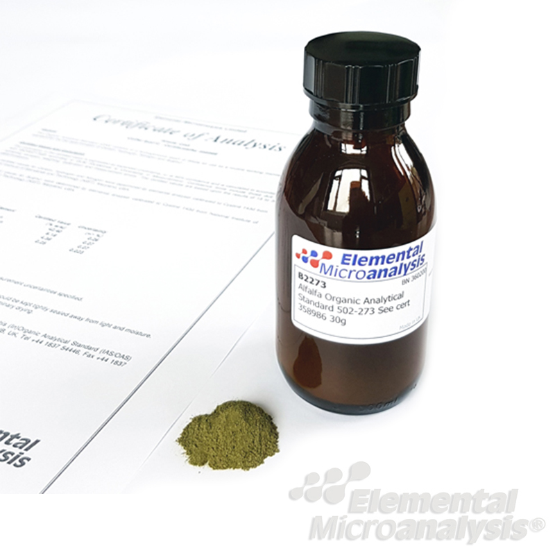 Alfalfa Organic Analytical Standard 502-273 See cert 446407 Exp 29 - May-27 30g
