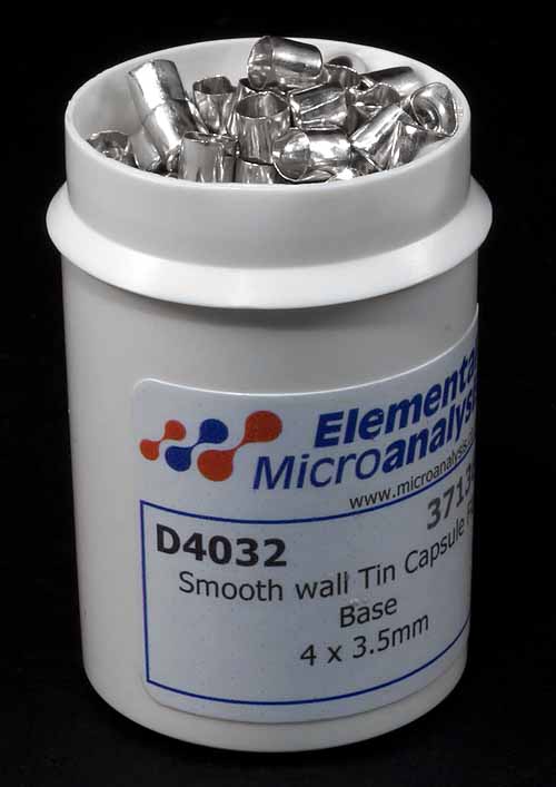 Silver Capsules Smooth Wall 5.5 x 3.5mm pack of 250 - Elemental  Microanalysis
