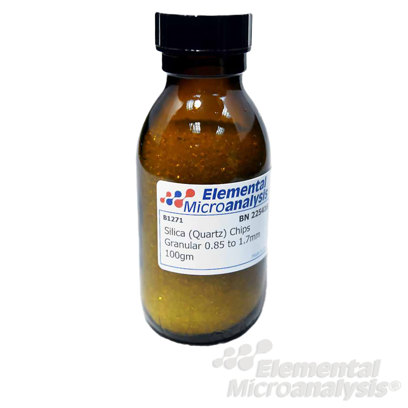 Silica (Quartz) Chips Granular 0.85 to 1.7mm 100gm