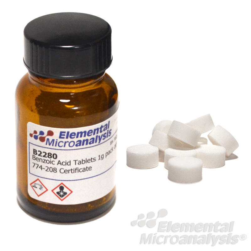Benzoic Acid 1g Tablets pack of 10 774-208 Certificate 2509