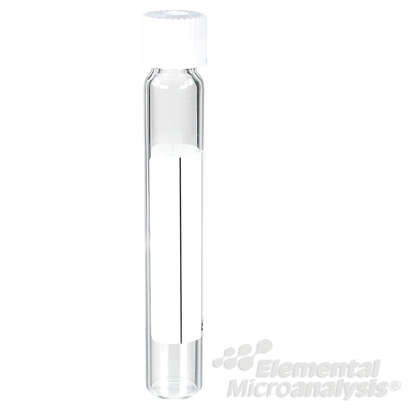 Labco Exetainer® 12ml Soda Glass Vial Flat bottom 101x15.5mm Evacuated labelled Seal + White Cap. Pack of 1000