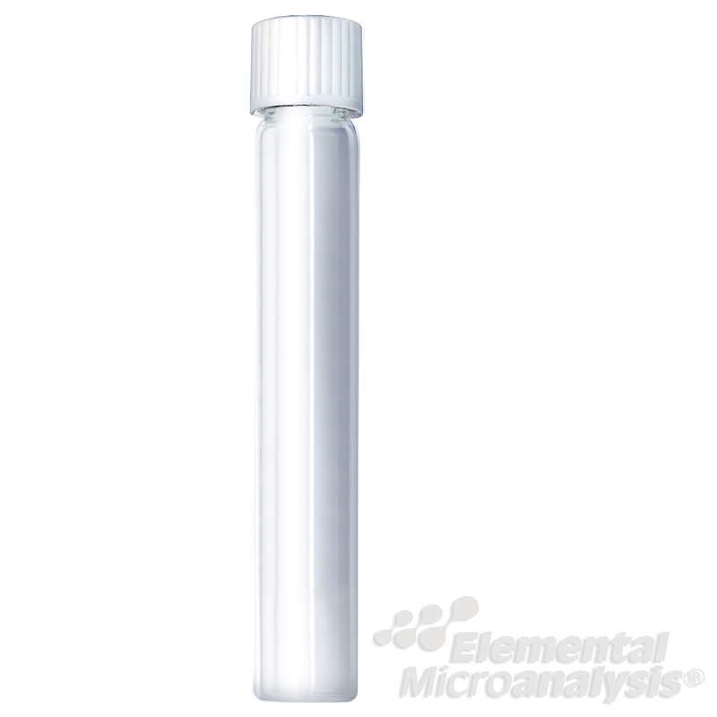Labco Exetainer® 12ml Soda Glass Vial Flat bottom Silicone Coated For C13 Breath Test 101x15.5mm Non-Evacuated unlabelled Seal+White Cap. Pack of 1000