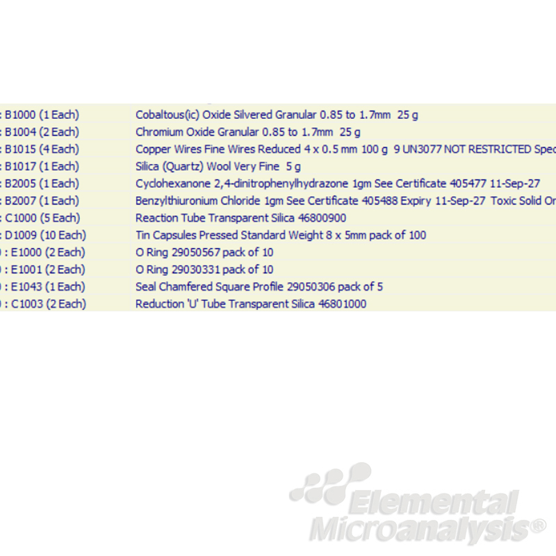 Consumables-Kit-1000-Analyses-1106-CHN-

Lead-Compounds-Soluble-N.O.S.-6.1.-UN2291
Toxic-Solid-Organic-N.O.S.-6.1.-UN2811